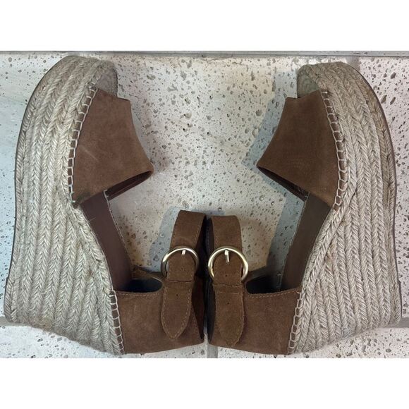 Marc Fisher Alida Espadrille Platform Wedge Natural  Brown Sandal Size 11 - Picture 8 of 16